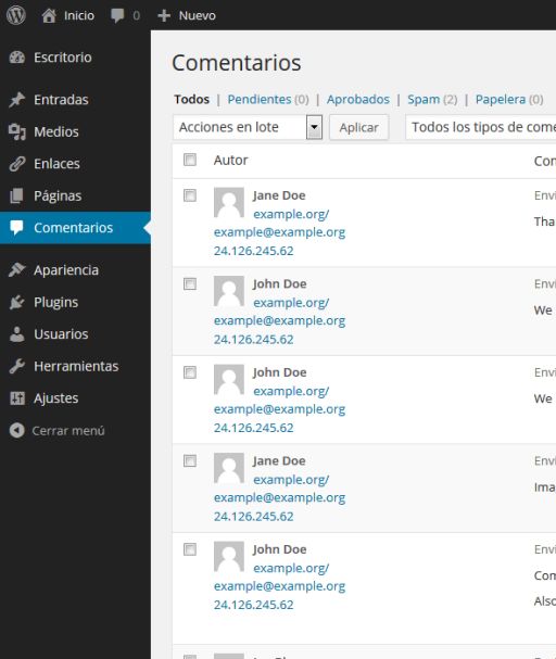 comentarios